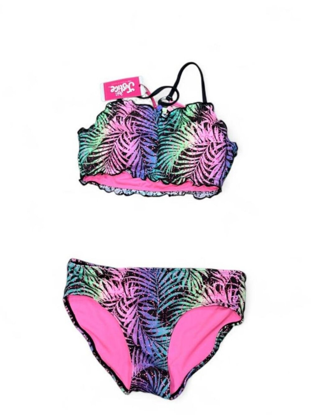 Justice Neon Palm Bikini Set